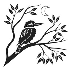 kookaburra silhouette icon vector