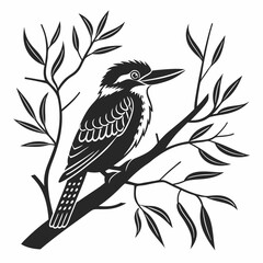 kookaburra silhouette icon vector