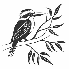 kookaburra silhouette icon vector