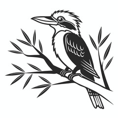 kookaburra silhouette icon vector