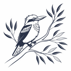kookaburra silhouette icon vector