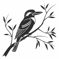 kookaburra silhouette icon vector