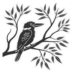 kookaburra silhouette icon vector