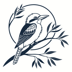 kookaburra silhouette icon vector