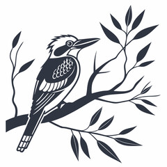 kookaburra silhouette icon vector