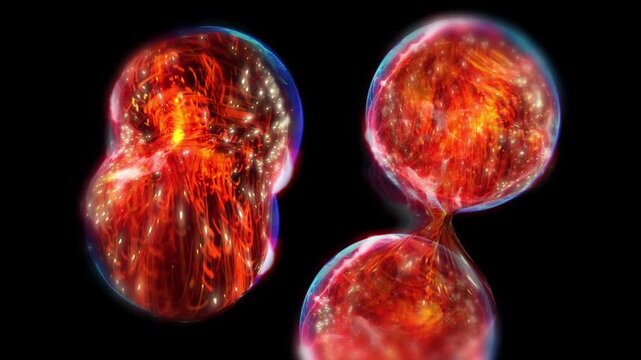 Energy spheres divide like cells in a living organism.
