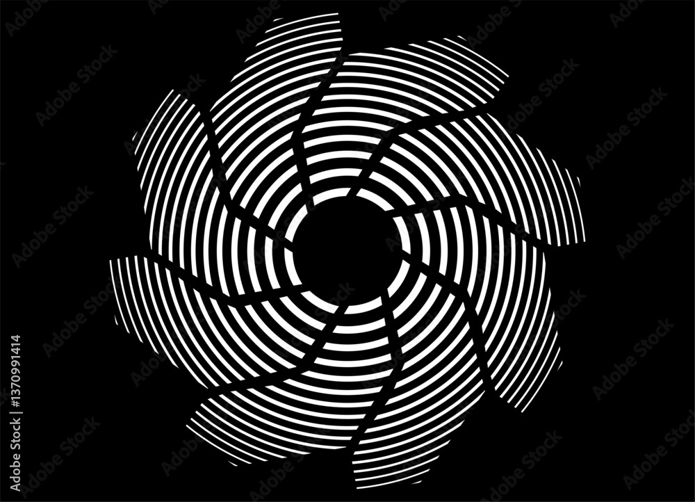 Poster vector pattern of white lines on a black background. black and white background for covers, postcard