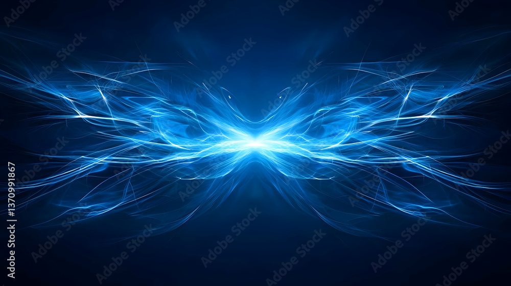 Aufkleber abstract blue particle design with glowing effect