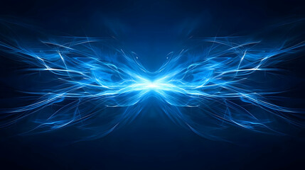 Abstract Blue Particle Design With Glowing Effect