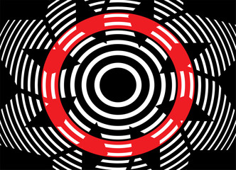 Modern vector red and black 
 pattern Abstract striped flower. Vector background for covers, postcards, packaging