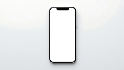 Modern Smartphone Mockup with Blank Screen on White Background
