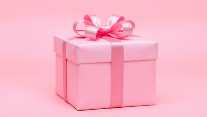 Obraz premium Elegant Pink Gift Box with Ribbon 