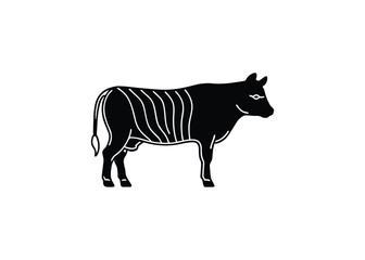Fototapeta premium Silhouette of beef isolated on a white background