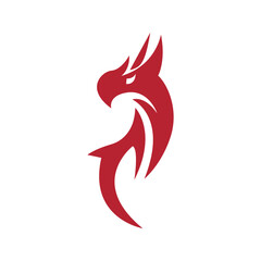 Logo vector graphic illustration of design abstract tribal dragon snake  on a isolated background