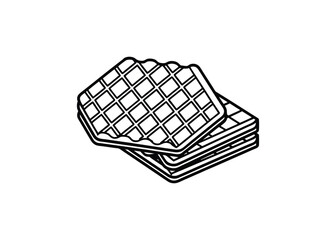 Silhouette of wafer biscuits isolated on a white background