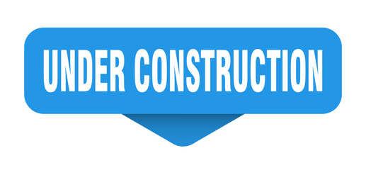 under construction sticker. under construction sign on transparent background