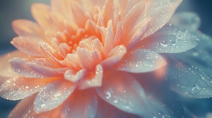 Fototapeta premium Water beads adorning a gorgeous lily blossom picture