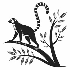 lemur silhouette icon vector © MK