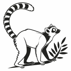 lemur silhouette icon vector