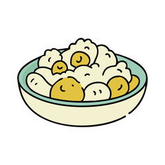 potato salad vector art, potato salad icon, food vector illustration