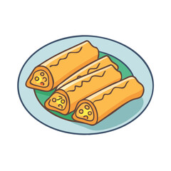 egg rolls vector art, egg rolls icon, food vector illustration