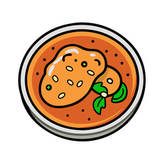 butter chicken vector art, butter chicken icon, food vector illustration