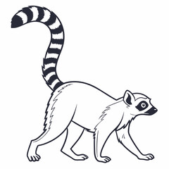 lemur silhouette icon vector