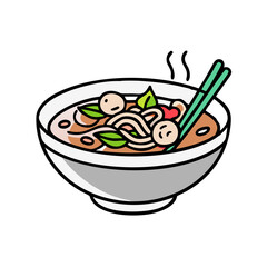 pho vector art, pho icon, food vector illustration