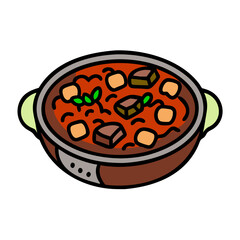 beef stew vector art, beef stew icon, food vector illustration