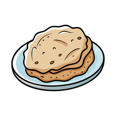 roti vector art, roti icon, food vector illustration