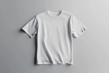 White Crew Neck TShirt Mockup on a Gray Background. Clean Minimalist Design