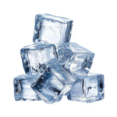 Obraz premium Ice Cubes Isolated on Transparent Background for Creative Use