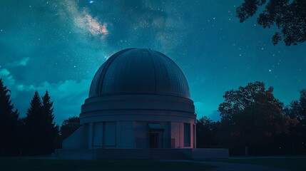 Obraz premium Scenic Observatory Under Starry Night Sky