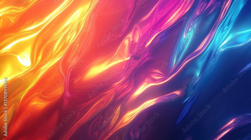 Poster colorful abstract swirling light patterns in vibrant fluid dynamics