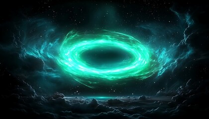 Celestial Vortex with Glowing Nebula.