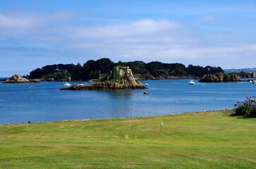 Seascape on the Brehat island in Brittany in France, Europe