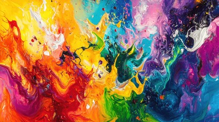Colorful abstract painting explosion