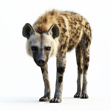 Photo of Hyaeninae hyena isolated on white background