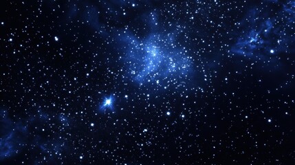 Fototapeta premium Brilliant Night Sky Full of Stars Glittering in Deep Blue Background