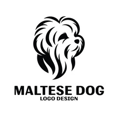 Maltese Dog Vector Logo Design