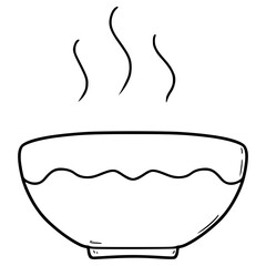 bowl illustration hand drawn outline vector