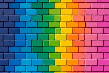 Rainbow Brick Wall Texture.