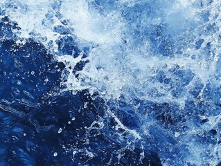 Obraz premium Water, blue background, splash of water wave, light and shadow,