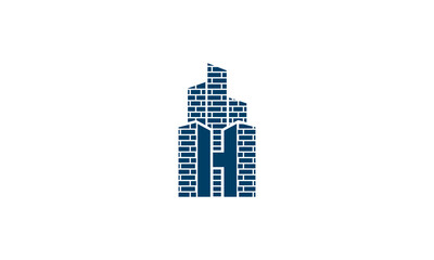 Fototapeta premium H logo design for building, construction and housing companies