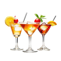 Cocktail Glasses isolated on white background