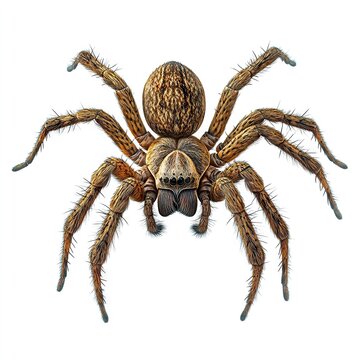 Photo of Mygalomorphae spider isolated on white background