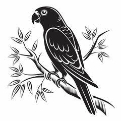 Lovebird black silhouette icon vector