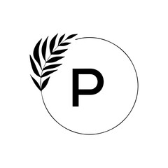 P creative minimalist letter logo.	