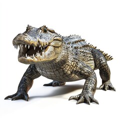Obraz premium Photo of Orinoco crocodile isolated on white background