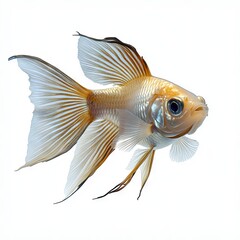 Photo of Pearl aquarium fish isolated on white background